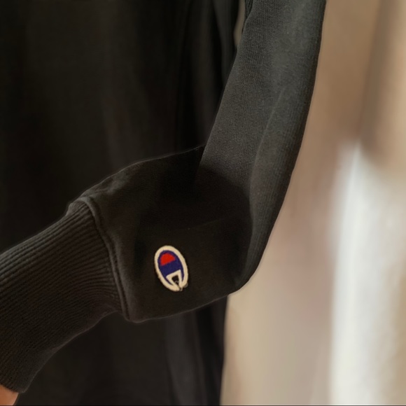 CHAMPION BLACK DRESS SHIRT COTTON CREWNECK OVERSIZED LONG  SLEEVES WOMEN SMALL - Picture 7 of 14